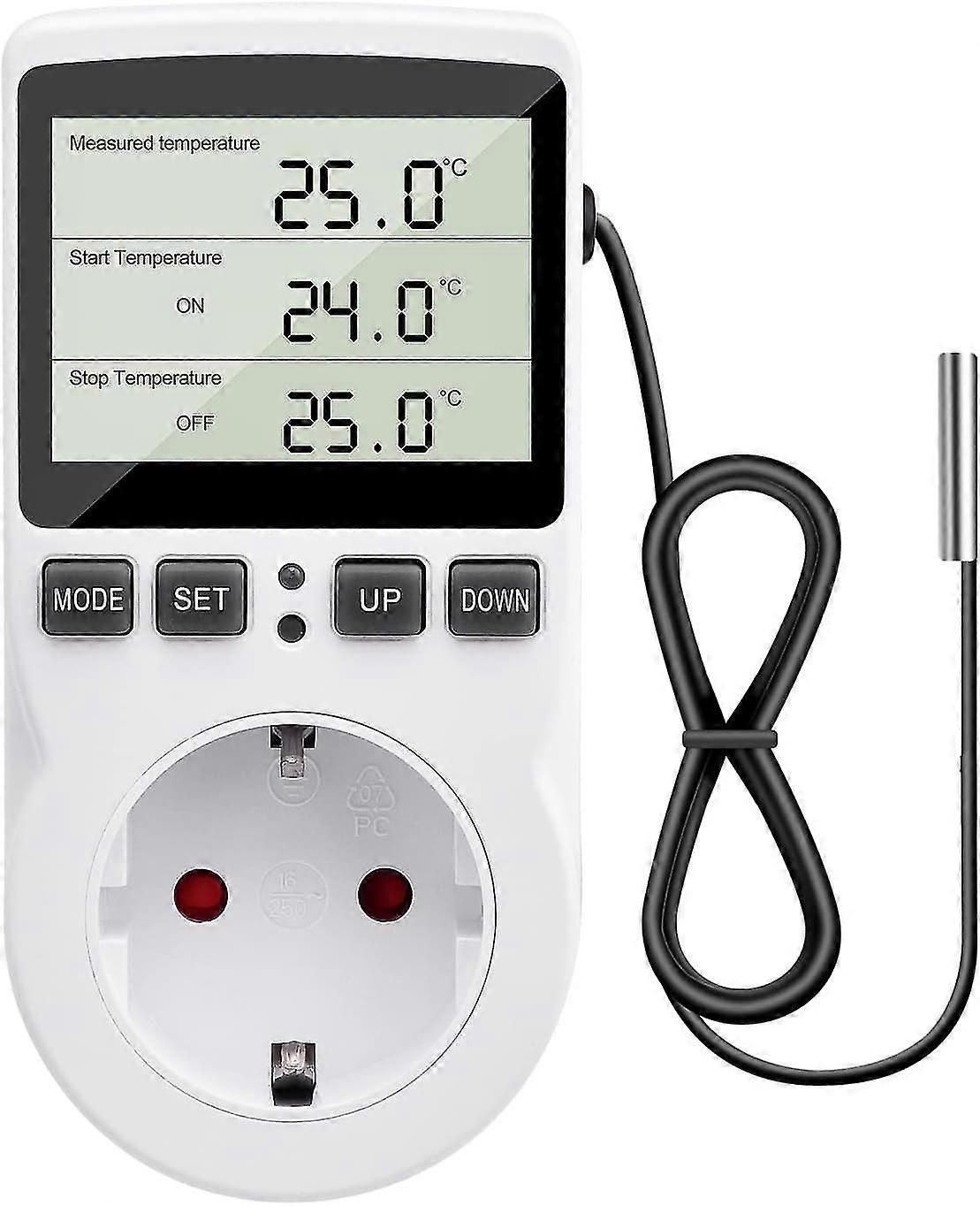 230 V temperature control with sensor, digital thermostat socket with LCD display Edition 1218