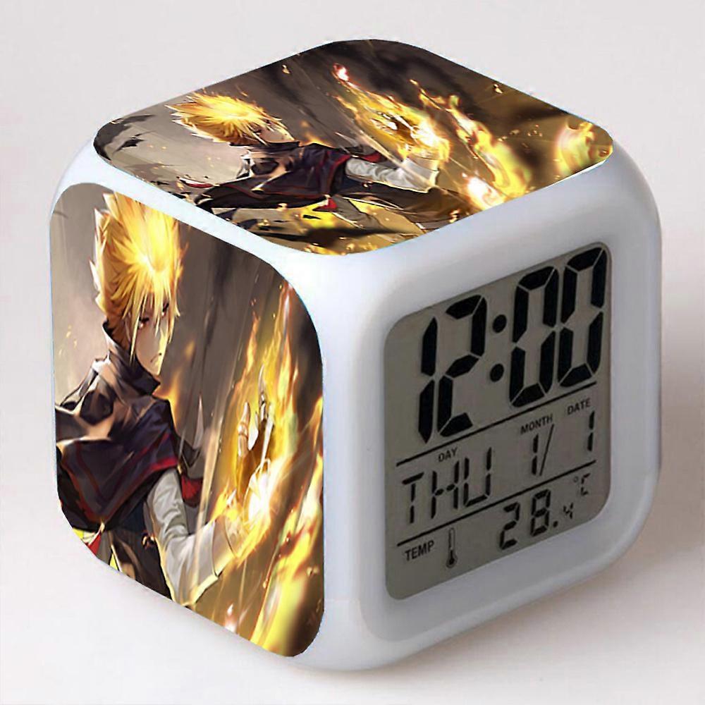 Home Tutor-themed Alarm Clock, Color Changing Seven-Color Alarm Clock, Square Clock, Creative Alarm Clock