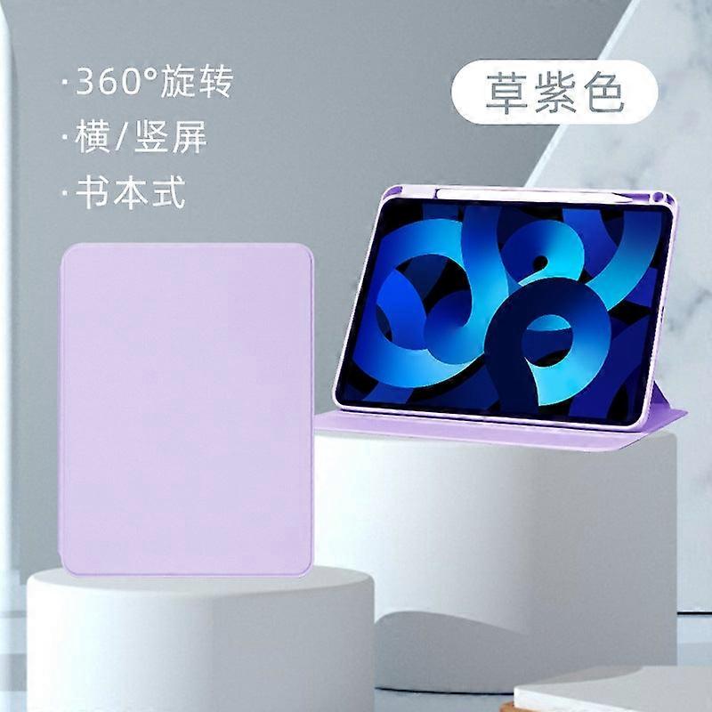 Capa para iPad 2017/2018 de 9,7 polegadas, roxa grama, com rotação de 360 graus/rotação tipo livro.