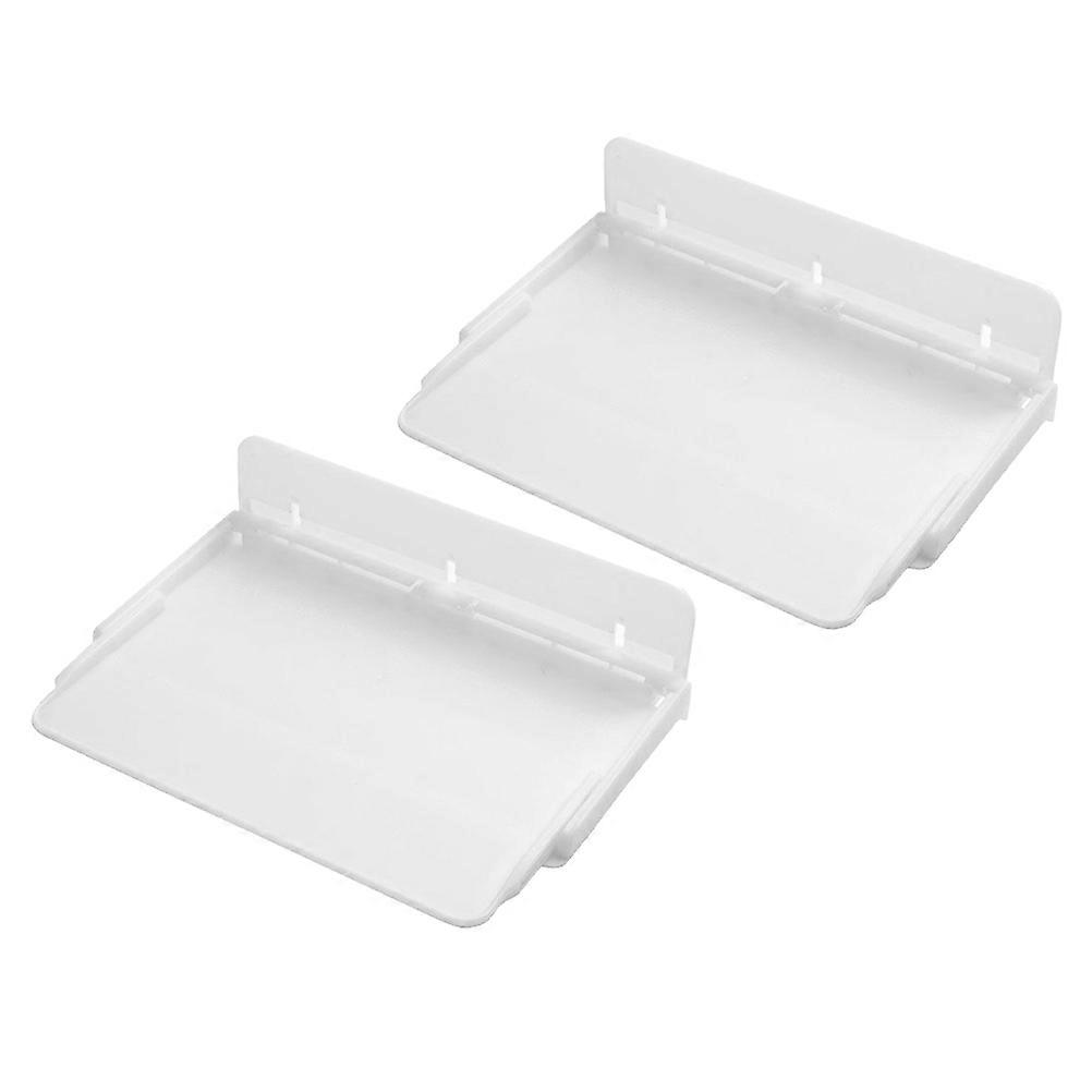 2PCS Foldable Bedside Shelf No Drill Wall Mounted Storage Rack White PS Material Space Saving