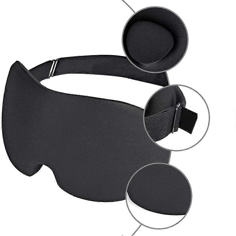 Black Breathable 3D Eye Mask for Sleeping Use with Elastic Memory Sponge
