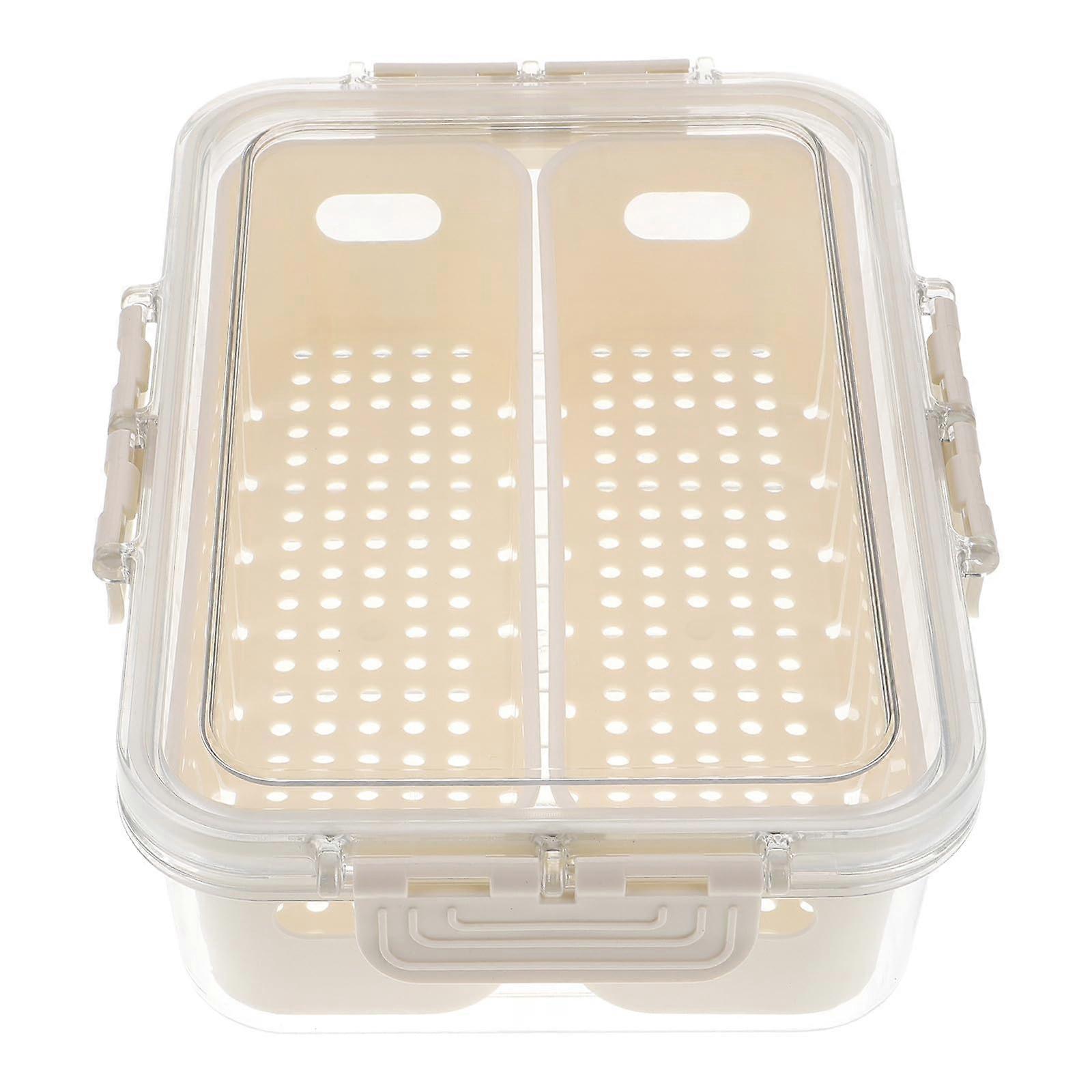 Fridge Storage Containers with Drainage for Fruits and Vegetables, Stackable Refrigerator Organizer Bins