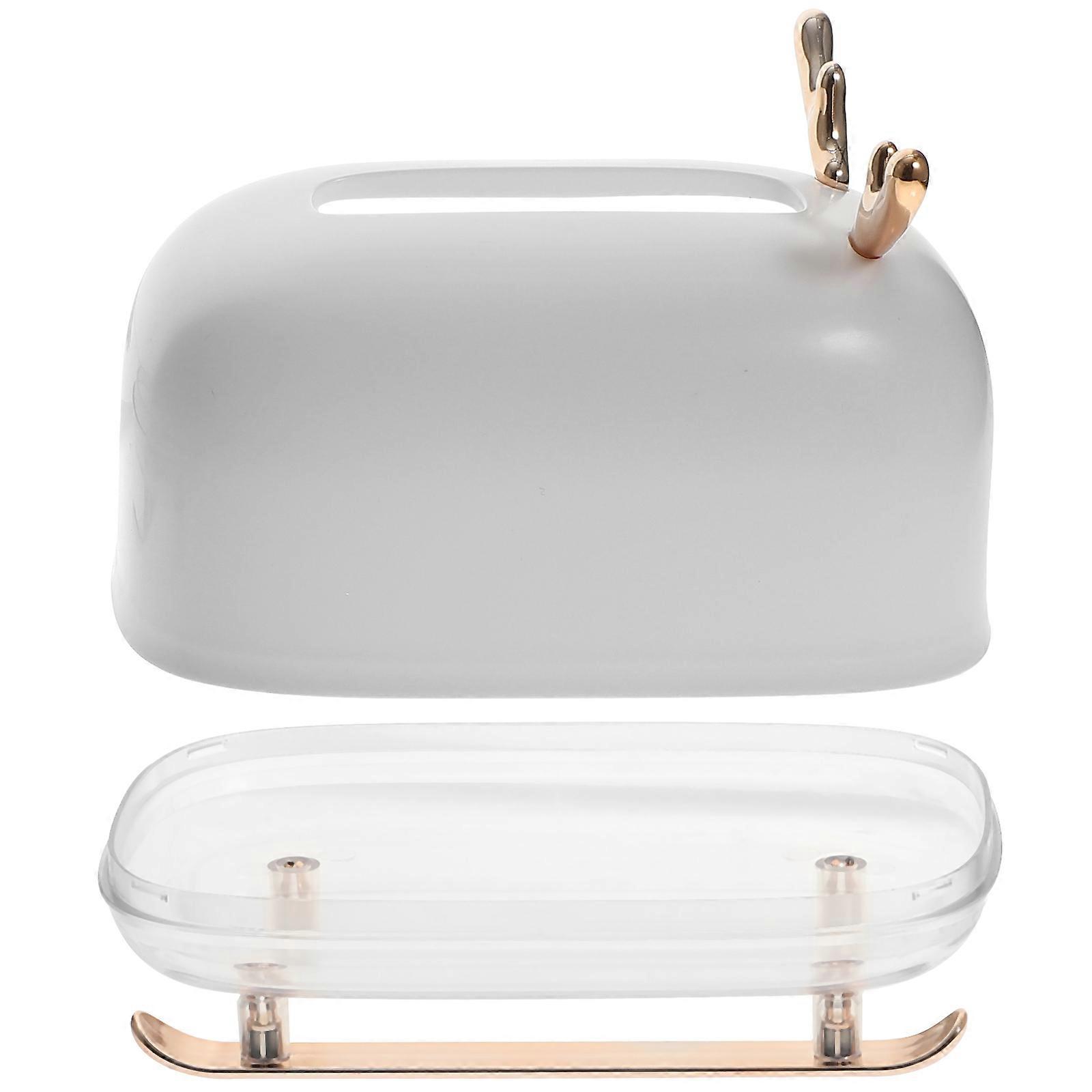 Adorable Sleigh Elk Tissue Box Holder for Home Office Desktop Decoration White