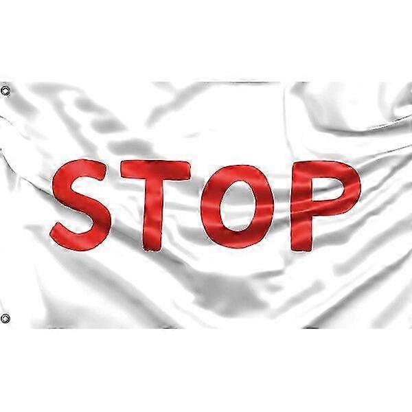 Stop Red On White Flag Pattern 517