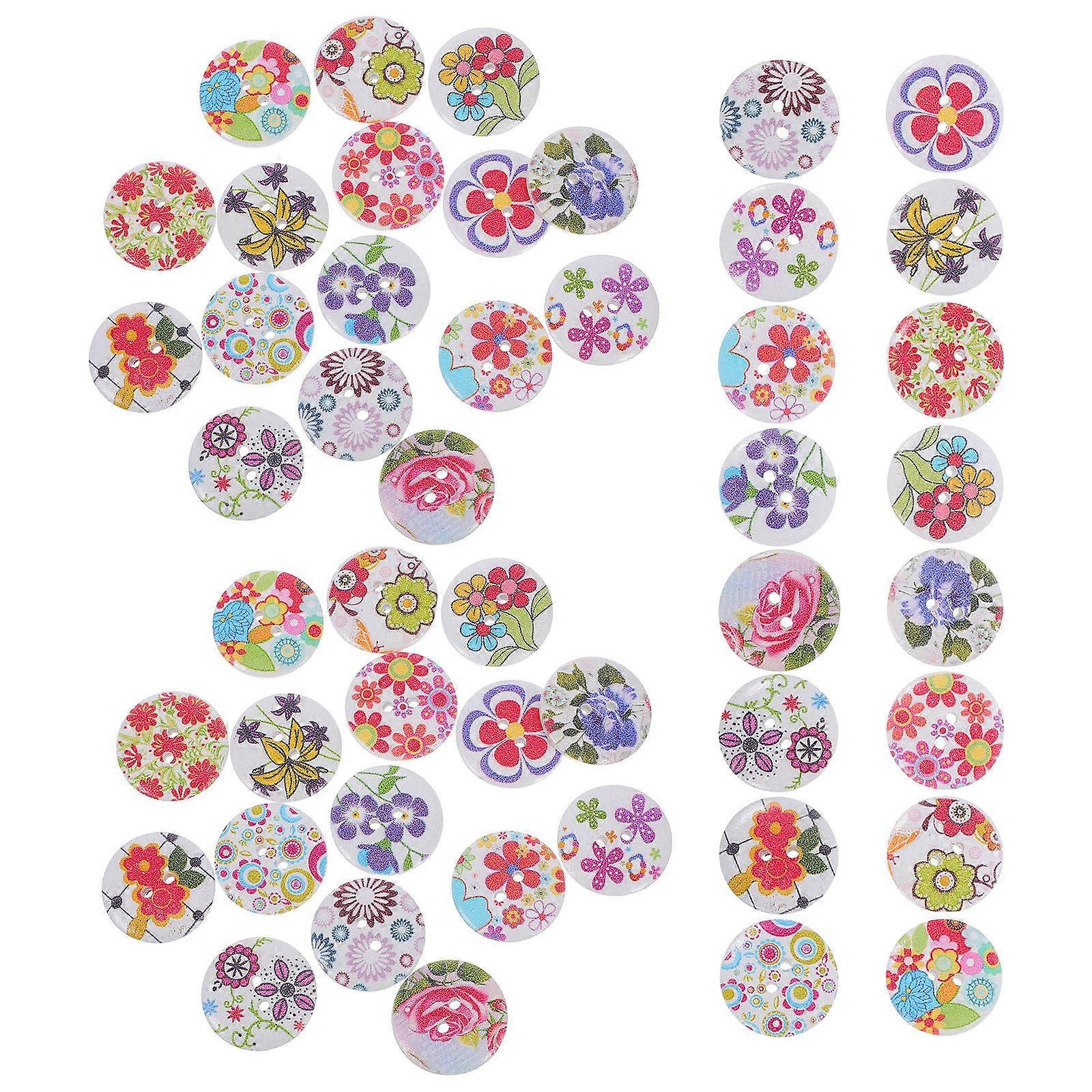 Mixed Assorted Bread Wooden Buttons for Craft Sewing 100Pcs Pack