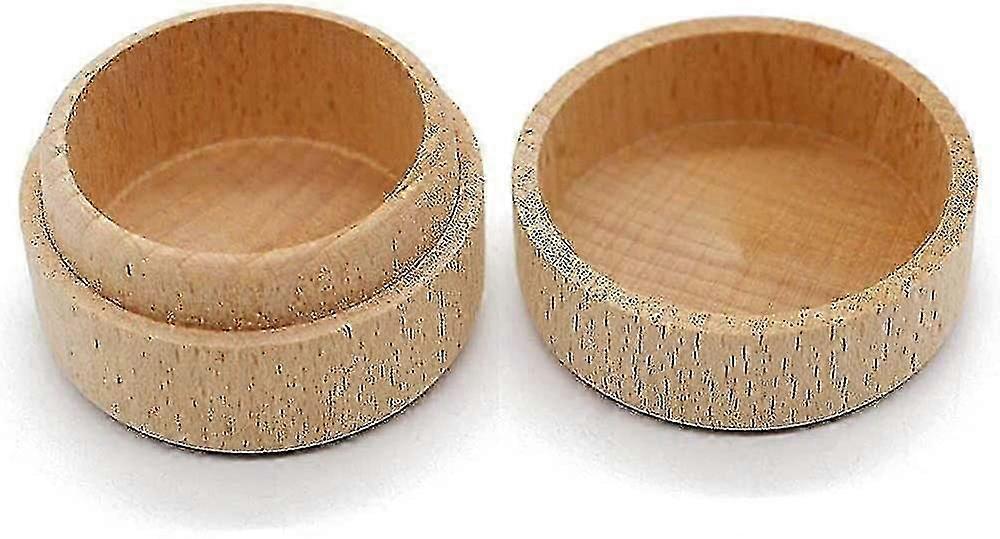 2 Pieces Wooden Wedding Ring Box, Vintage Rustic DIY Ring Storage Box