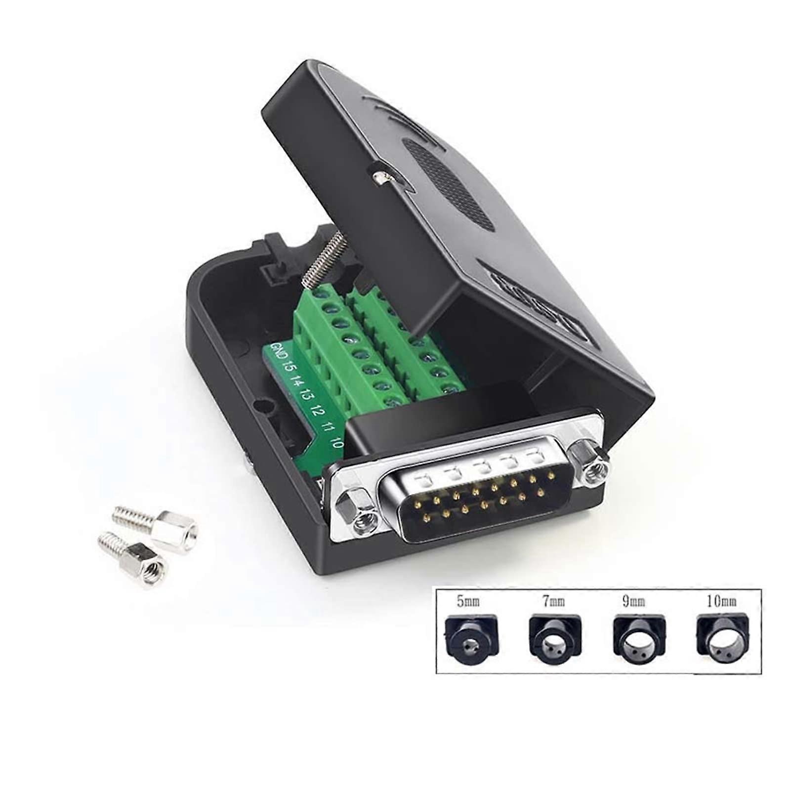 DB15 Connector 15 Pin Breakout Board with Secure Screw Terminals and Durable Protective Case