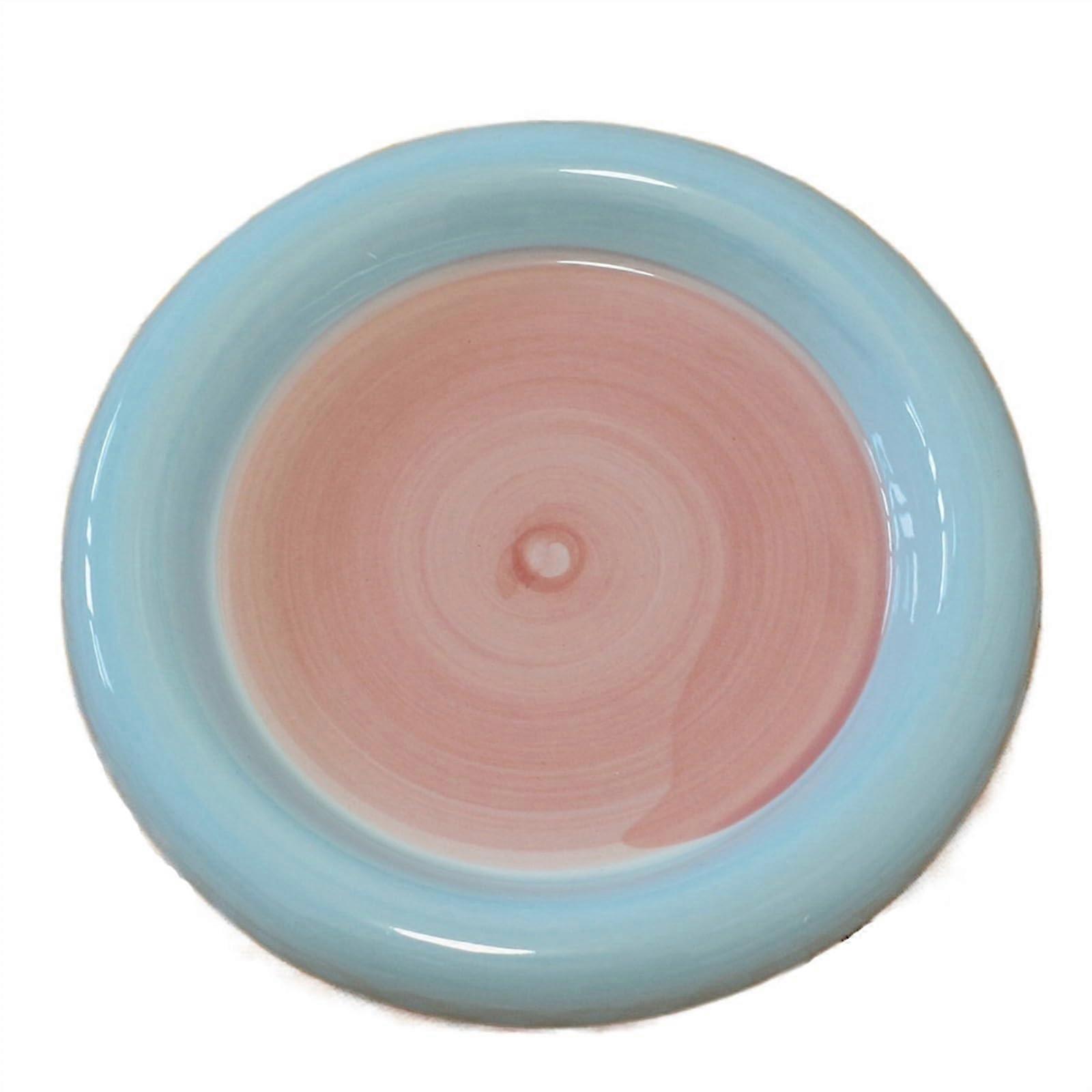 Colorful Ceramic Dinner Plates with Deep Rim for Salad and Dessert, Stackable Round Design