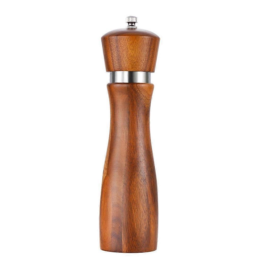 Pepper Grinder Manual Salt and Pepper Mill with Adjustable Ceramic Core Solid Wood Body 8 Inch