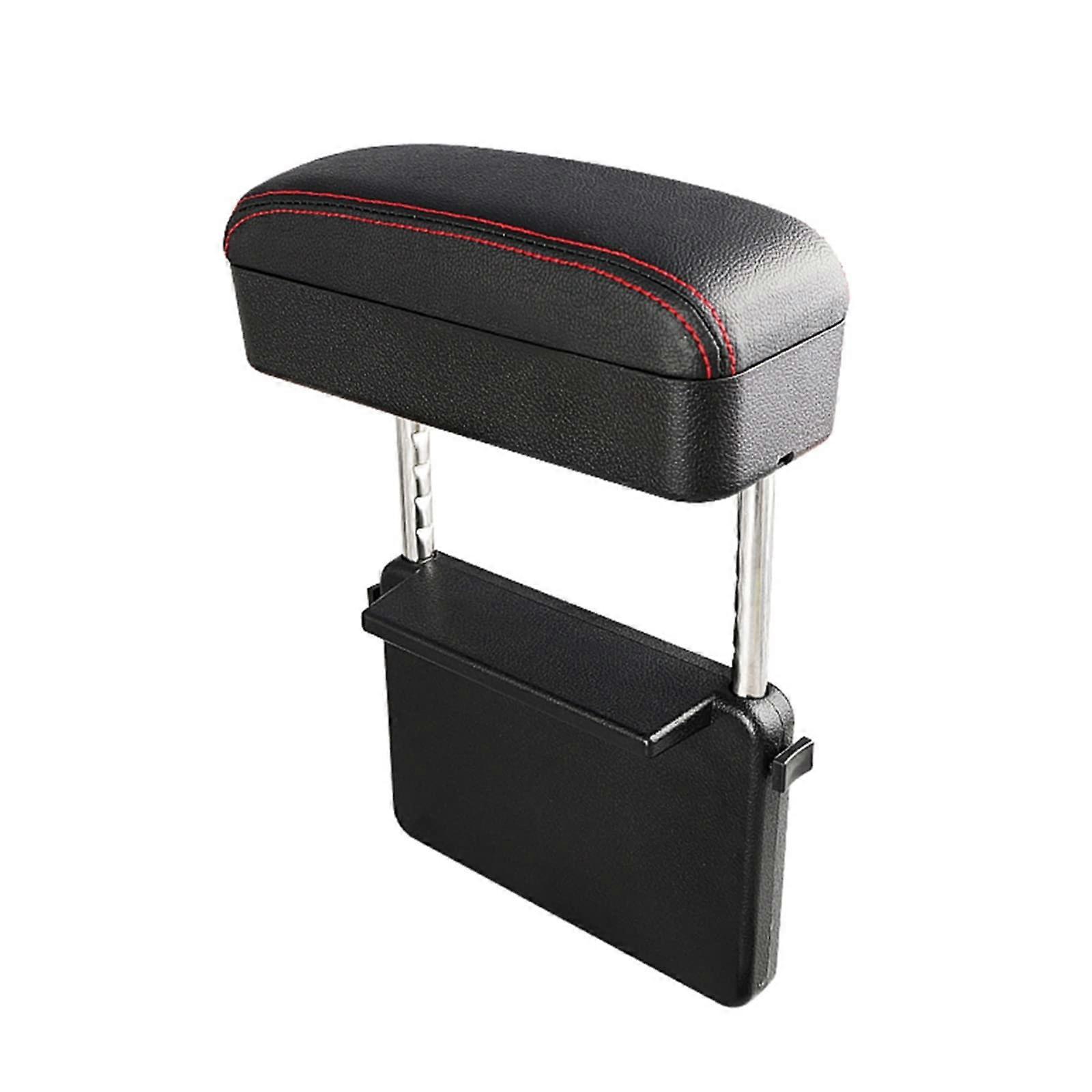 Universal Car Armrest Box with Adjustable Center Console and Storage Space  Red B