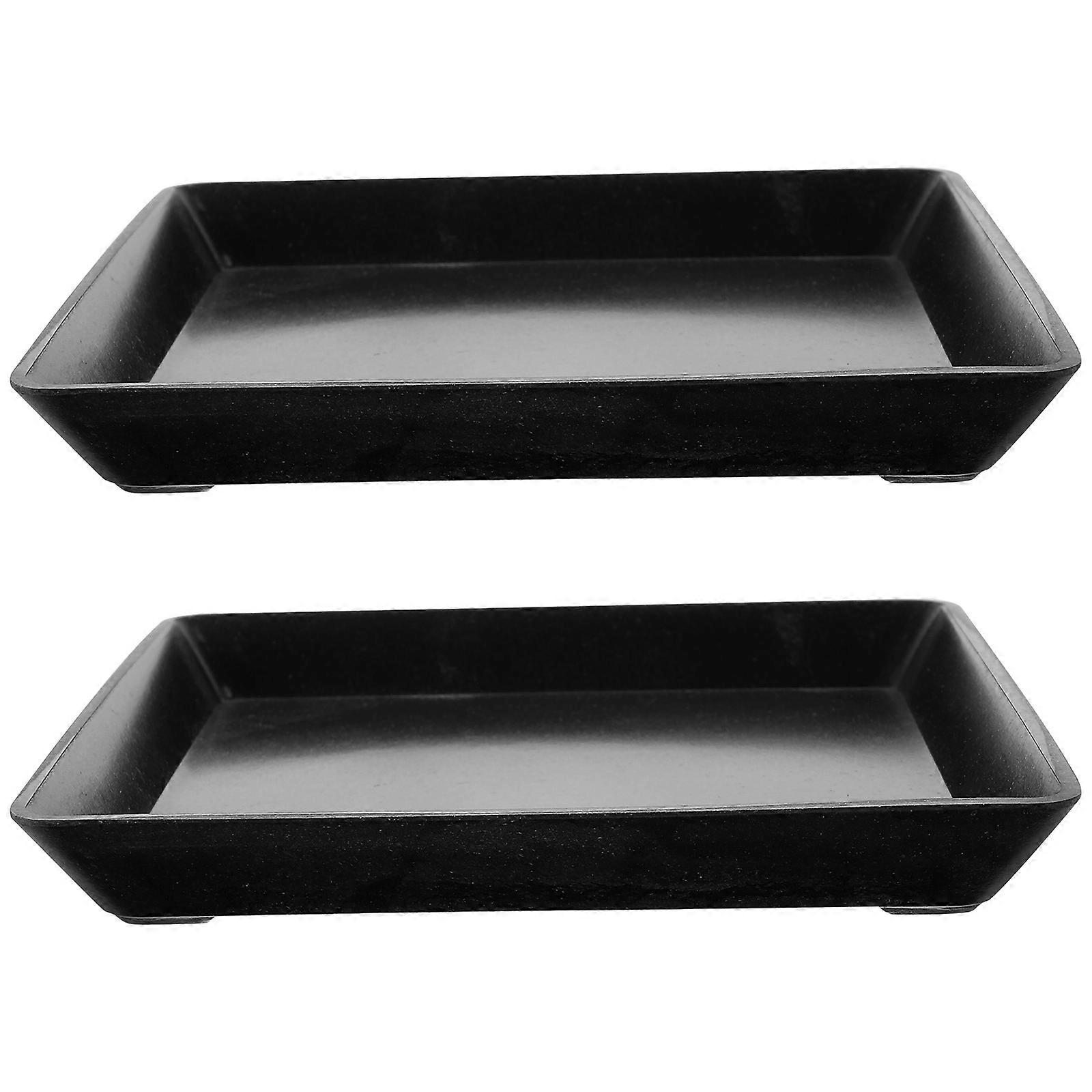 Flowerpot Tray Thickened Plastic Base for Flower Pot Use 2Pcs Set
