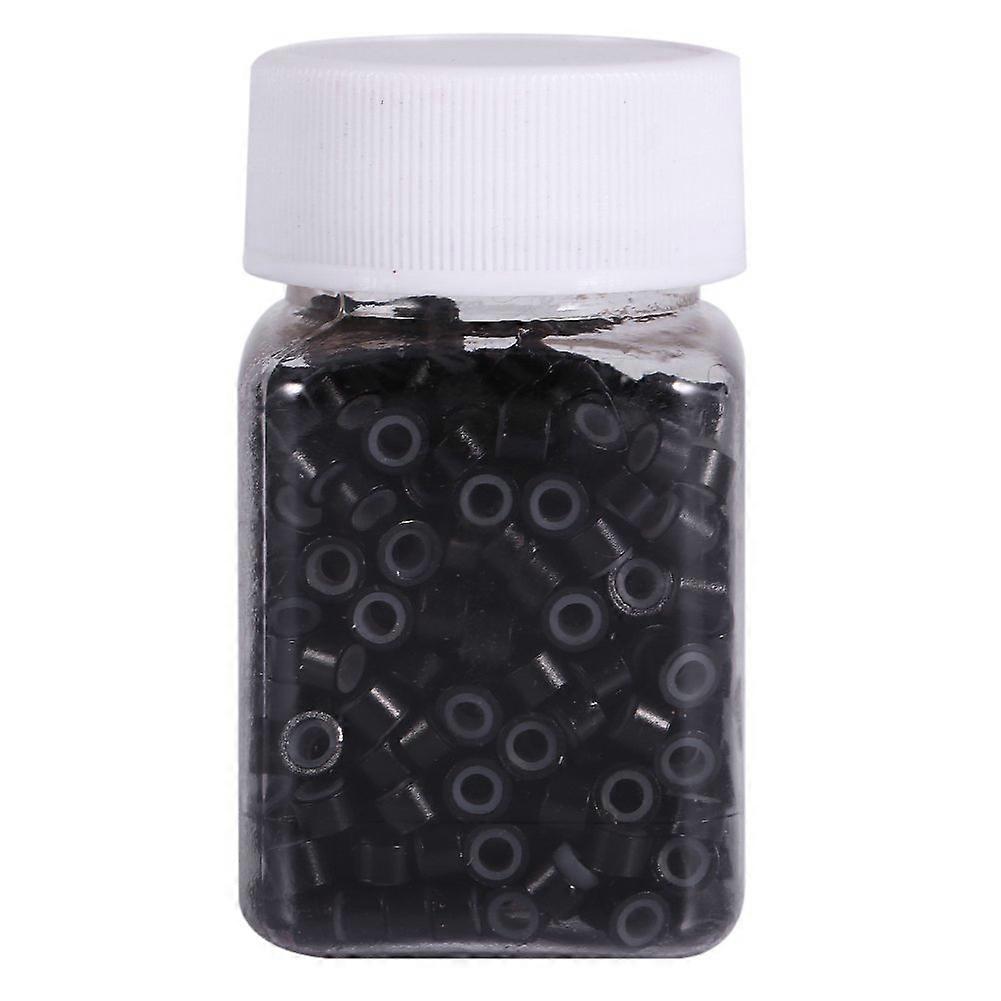 Micro Ring Hair Extensions 4mm Brown Silicone Lined Beads Secure Grip Easy Application 200pcs