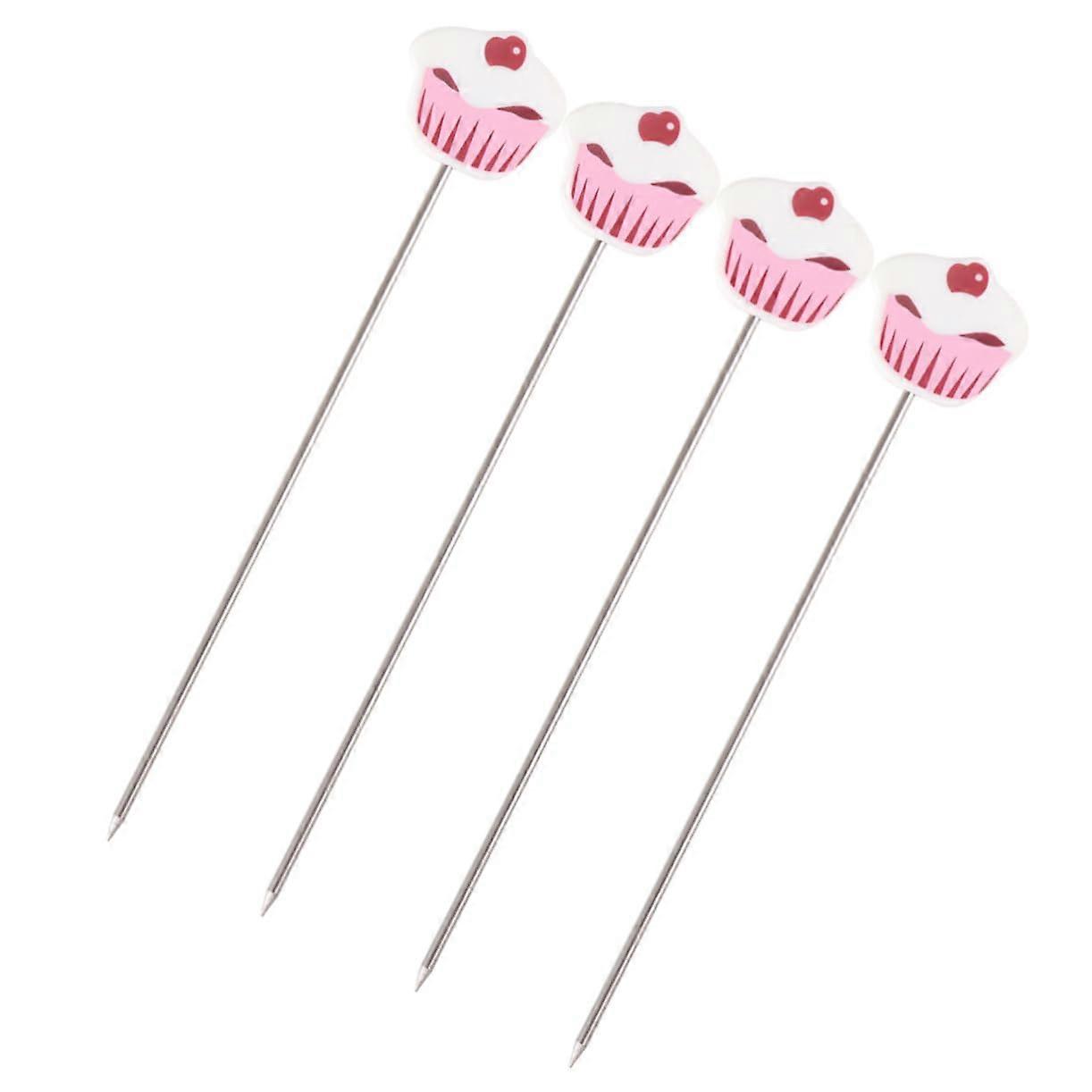 4pcs Stainless Steel Cake Tester Probe Set for Accurate Bake Testing, 18x3.5cm Assorted Colors