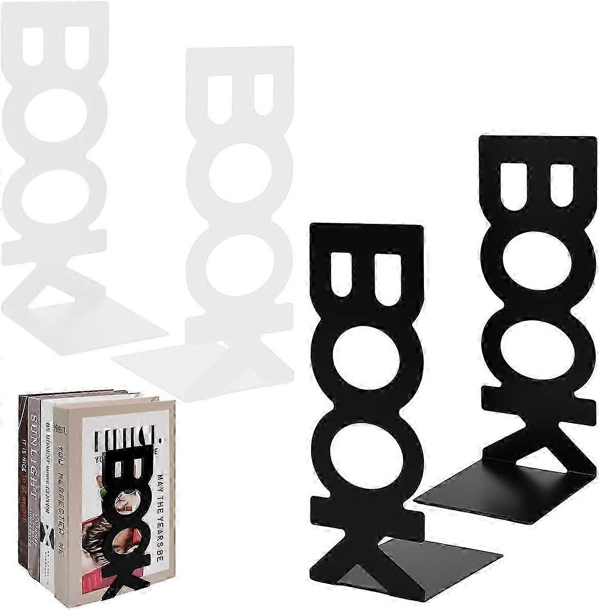 Metal Bookends, Non-Slip Decorative Book Pressers