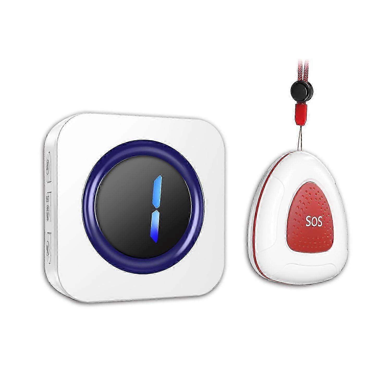 Wireless Nursing Pager, Waterproof SOS Button, 1 Receiver, Elderly Emergency Call System