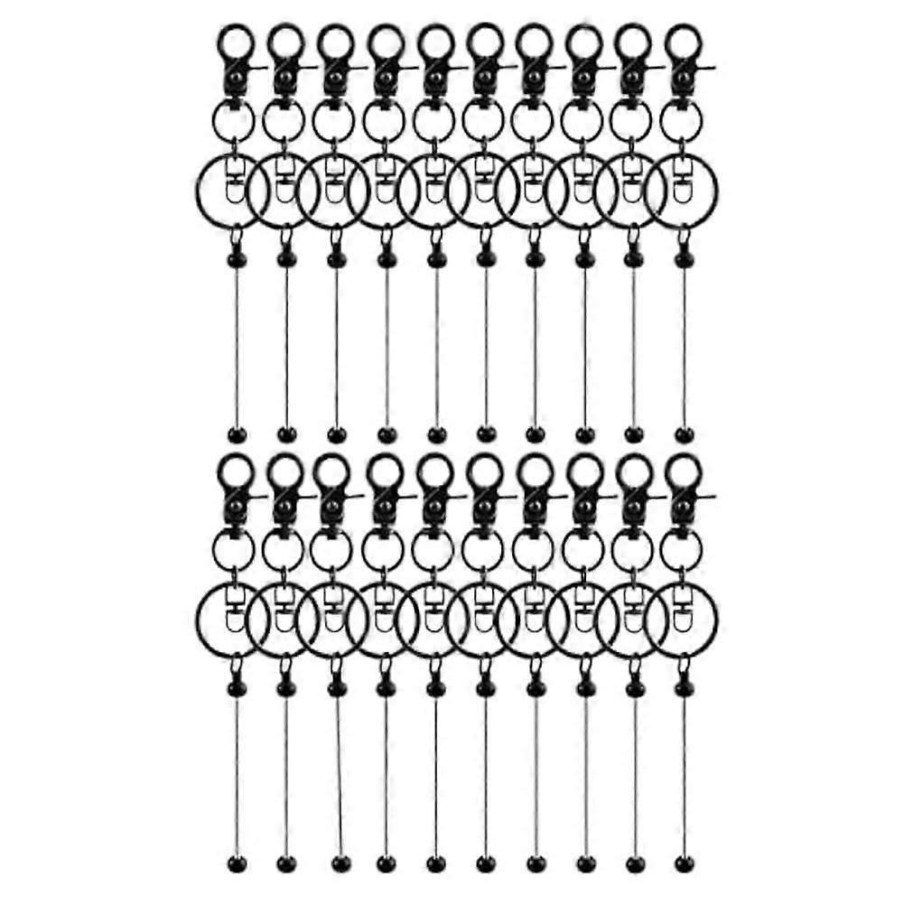 20Pcs Beadable Keychains Bars-DIY Blank Beadable Keychains- Keychain Bars for Beads Keychain Making Kit