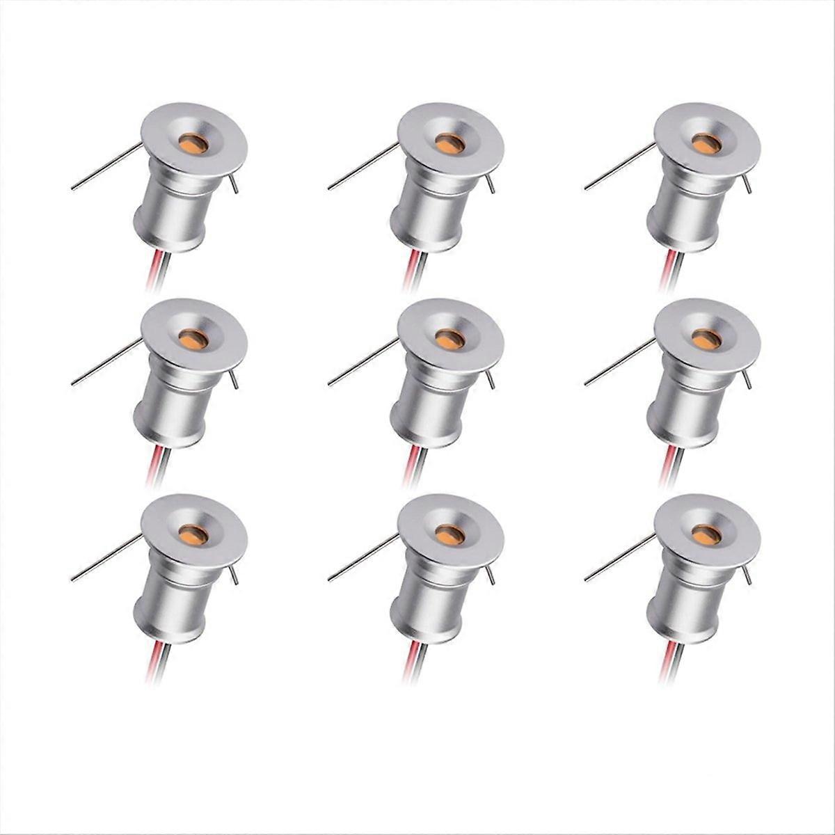 Mini Downlight DC12V 1W 3000K 9 Pack Silver Shell, Artwork Light