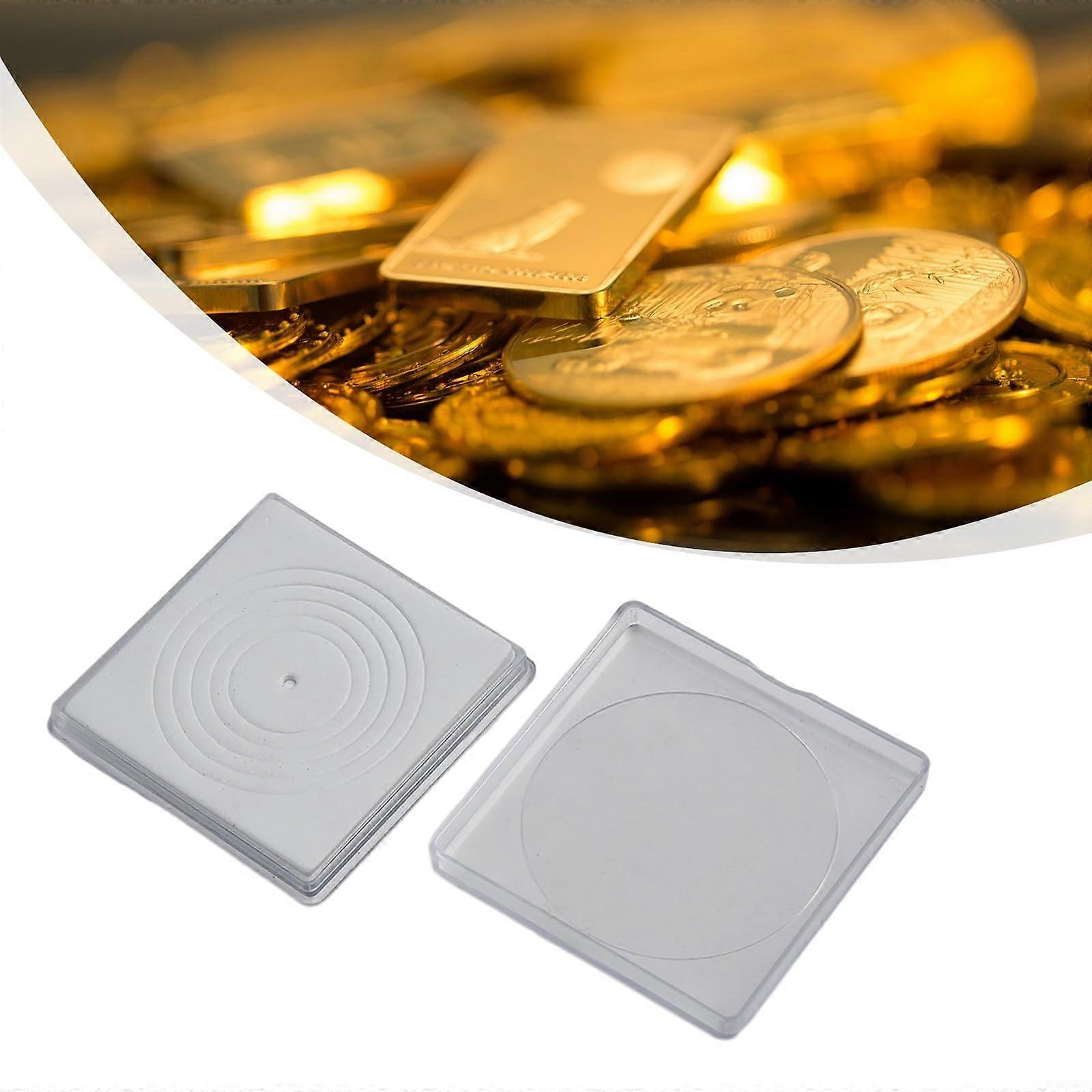 20 Square Coin Capsules for Collectors with Adjustable Holders 1640mm Scratch Resistant
