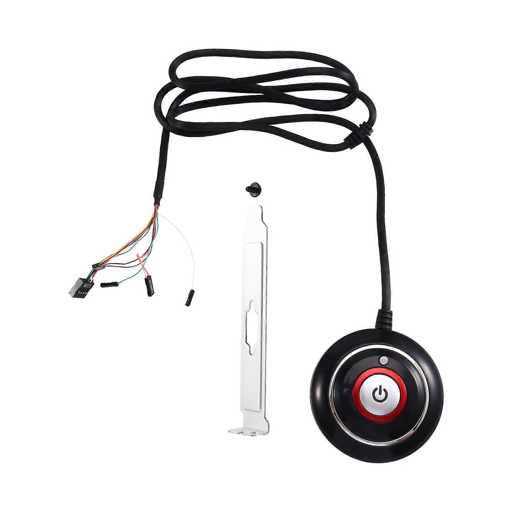 Computer Desktop Switch Button with Dual USB Port Desktop Host External Start Button Paste Type Swich