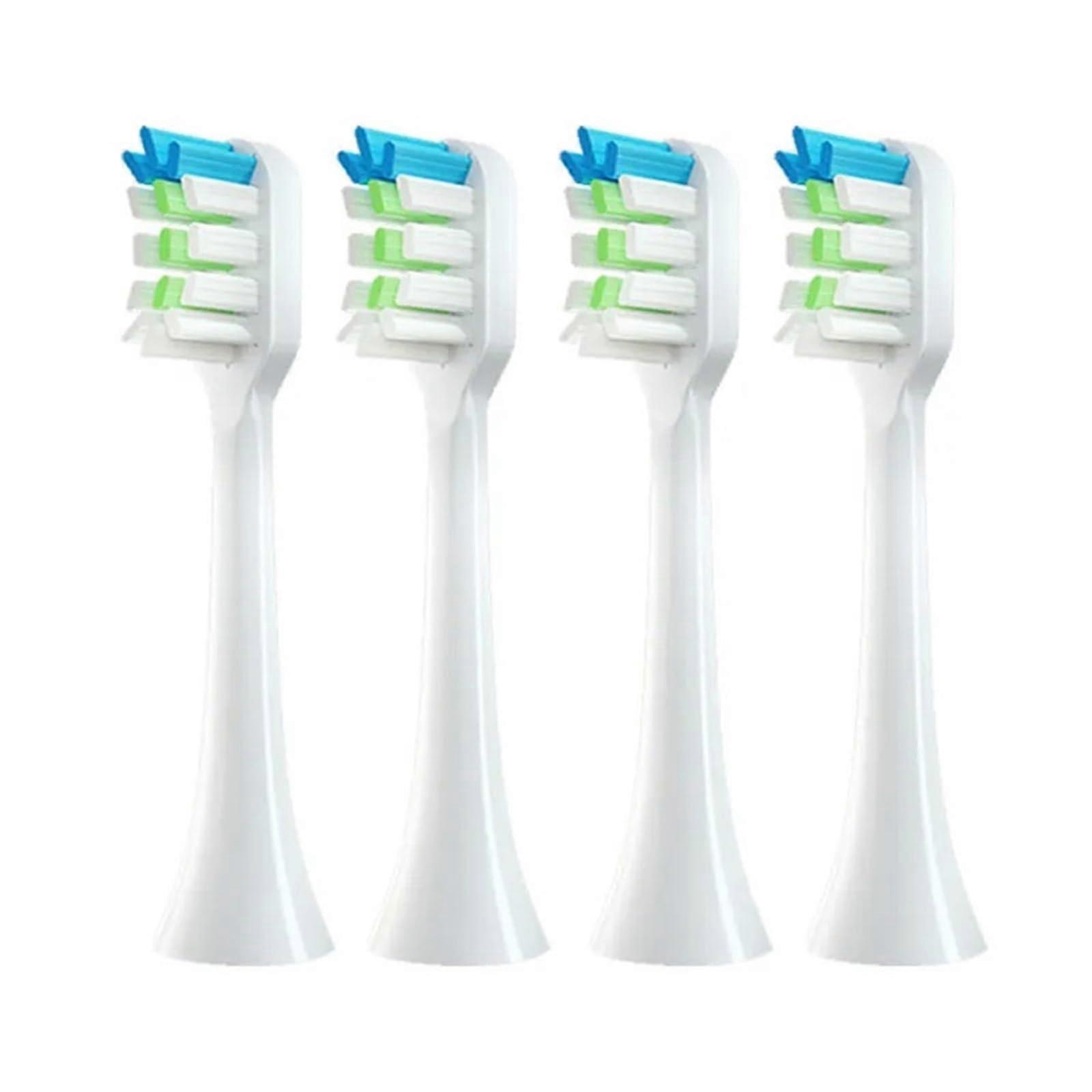 Electric Toothbrush Replacement Heads for O2, Medium Bristle, 4 Pack White, Balanced Cleaning