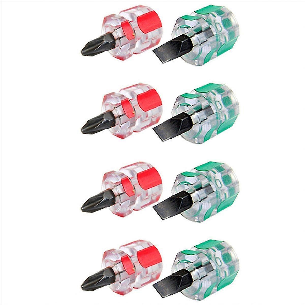 4X Mini Short Stubby Slotted Screwdriver Set