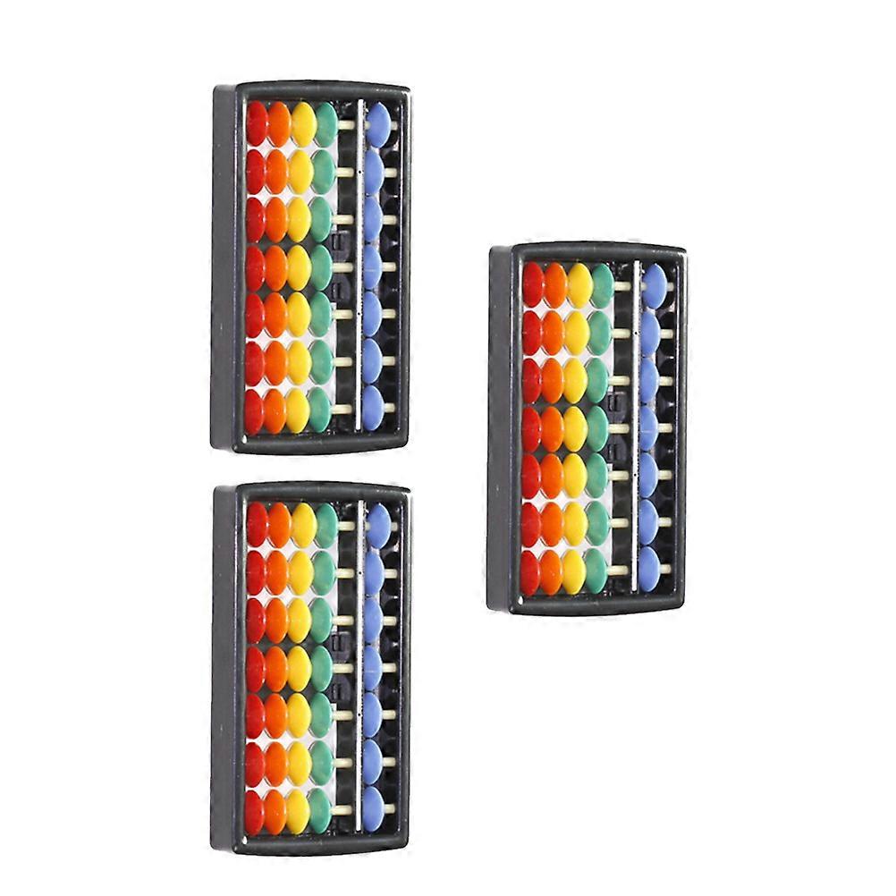 Portable Calculating Tool Abacus for Calculating Use 3Pcs Colorful Plastic