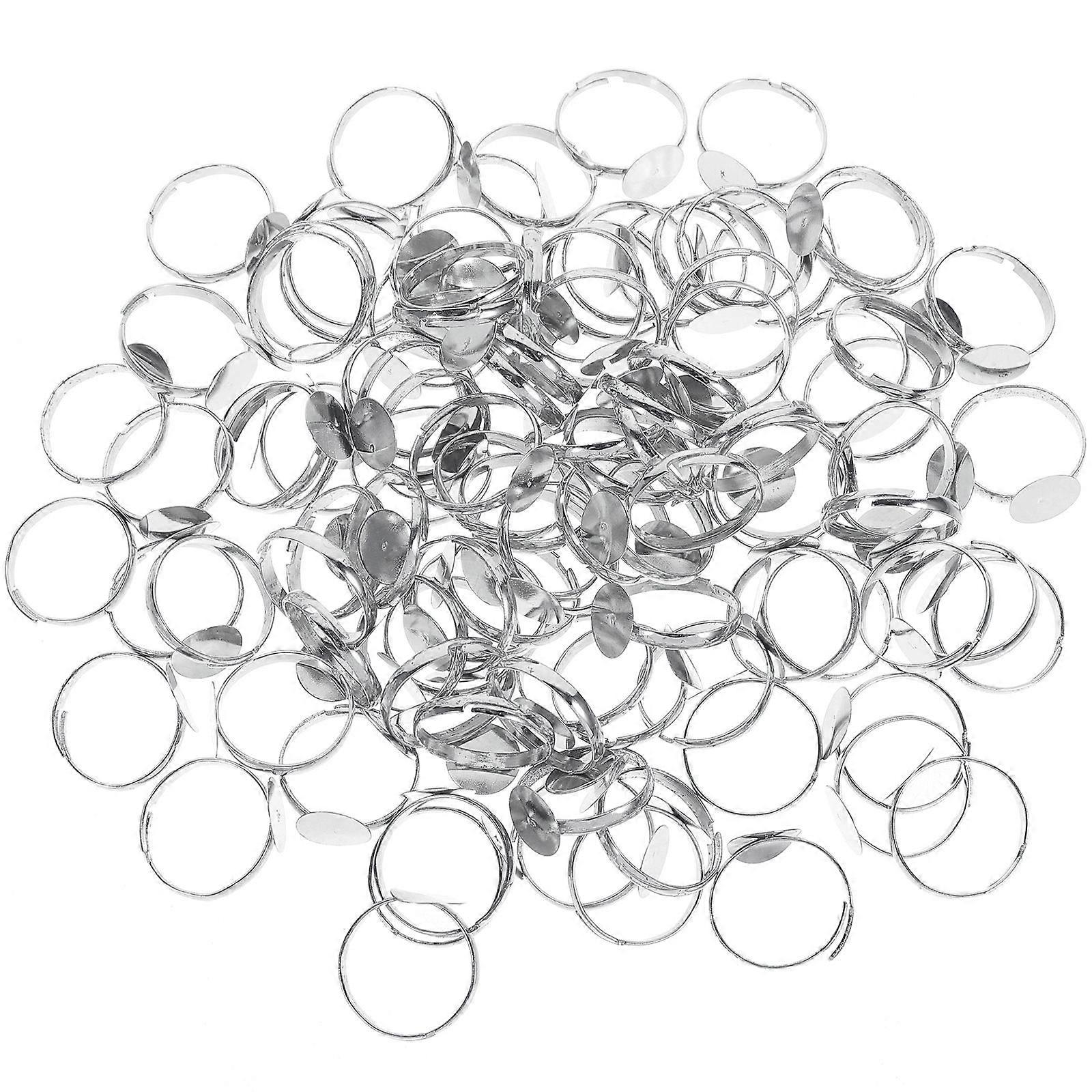 Adjustable Ring Base Ring Blank Alloy for Decoration 100Pcs DIY Crafts