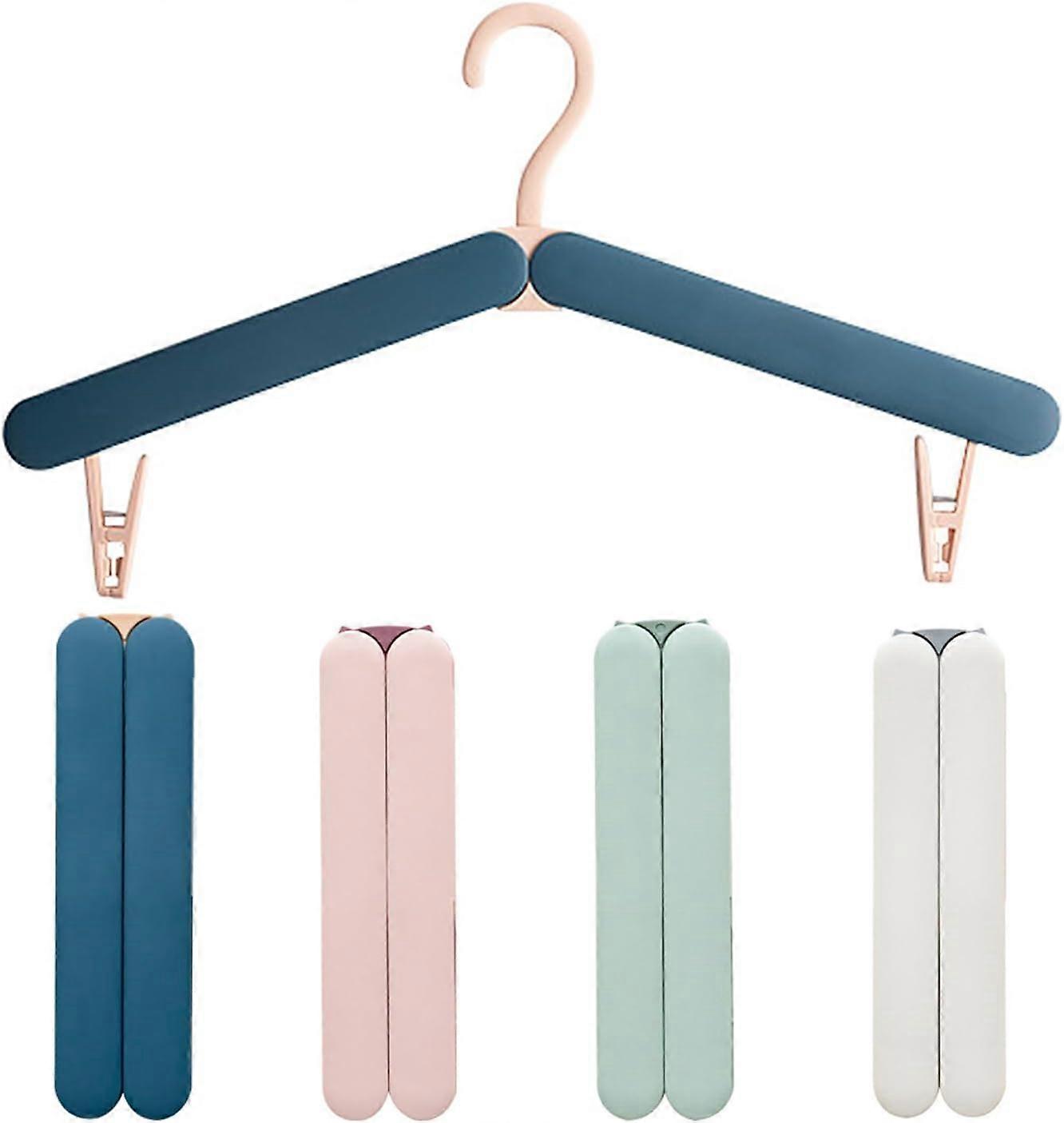 4-Piece Foldable Hanger Set, Portable Plastic Hangers