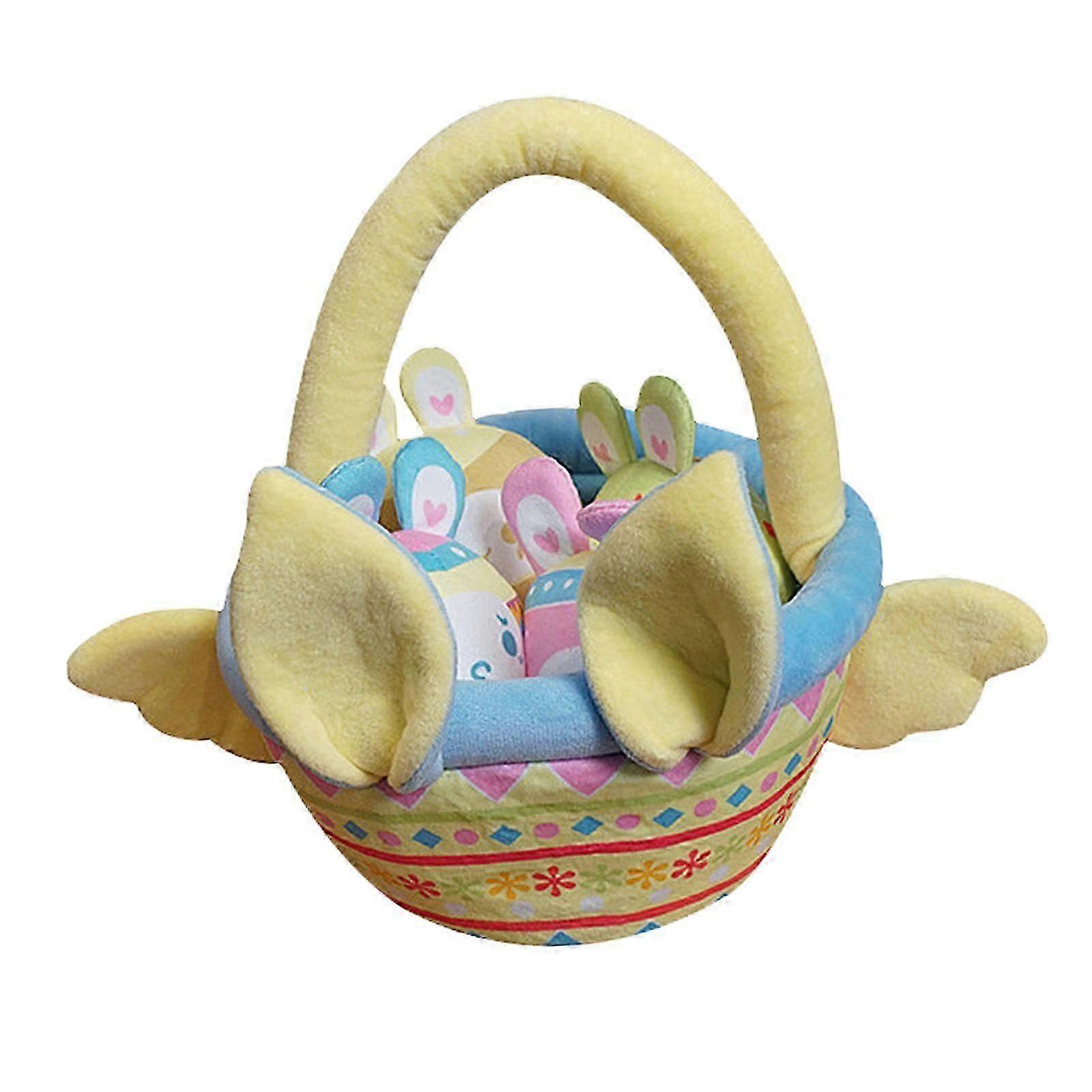 Lovely Plush Easter Eggs, Ornament, 4 Easter Eggs, Holding Easter Eggs, Basket