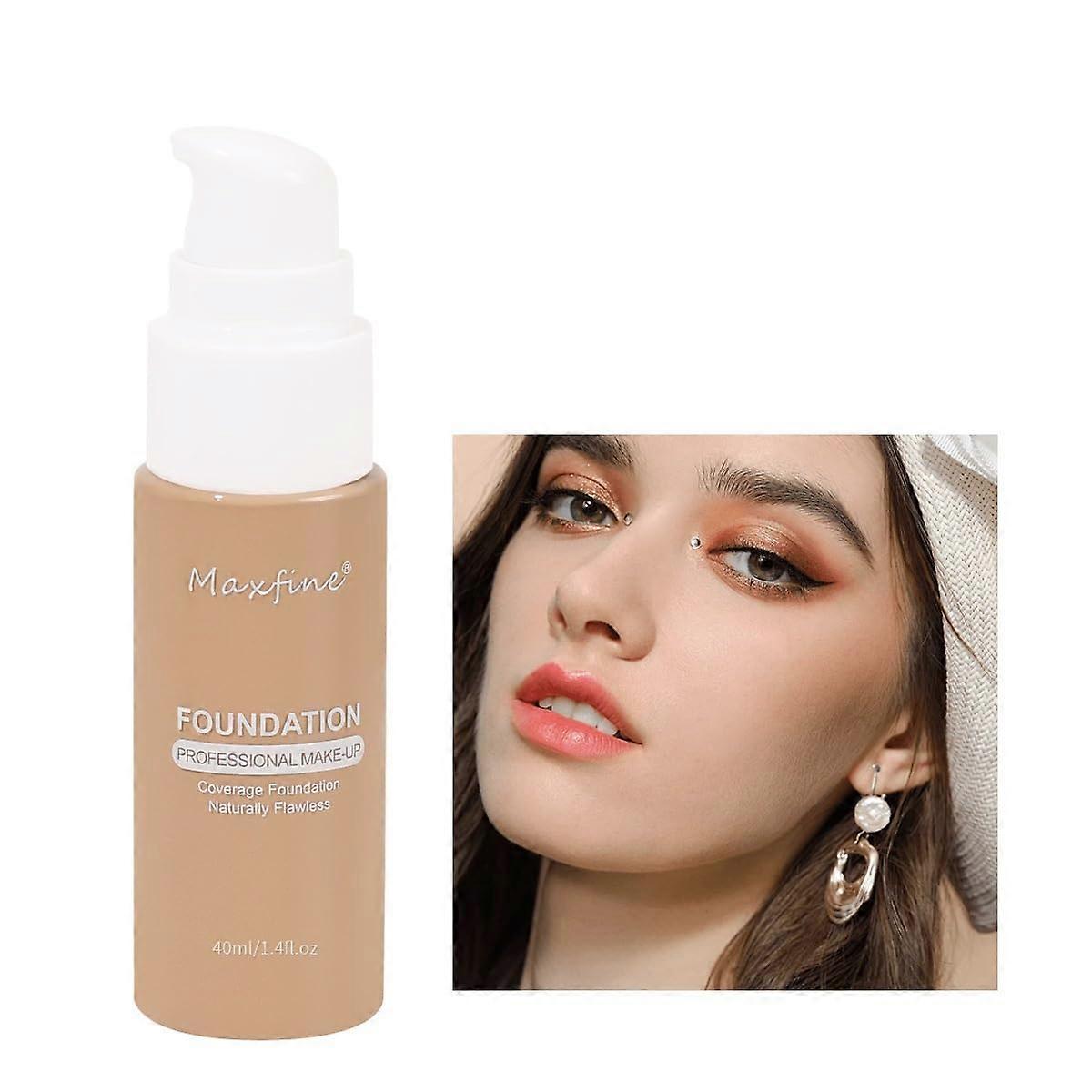 Long Lasting Liquid Foundation Shade 6, Buildable Coverage Makeup Foundation 40ml