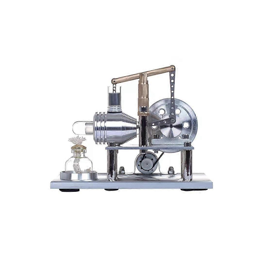 Stirling Engine Generator with LED Lights, Visible HeattoPower Mini Steam Engine Model for Desktop Science Projects