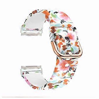 Bracelet de remplacement pour Fitbit Versa 3/Sense – Bracelet en silicone à motif d'oiseau et de fleur, ajustable et résistant à la transpiration