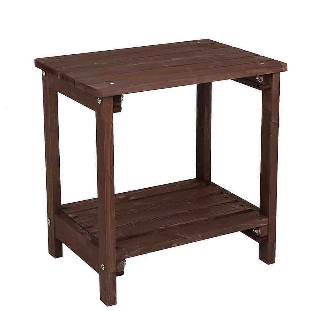 Rectangular Wood Side Table for Home, Garden, Light Brown