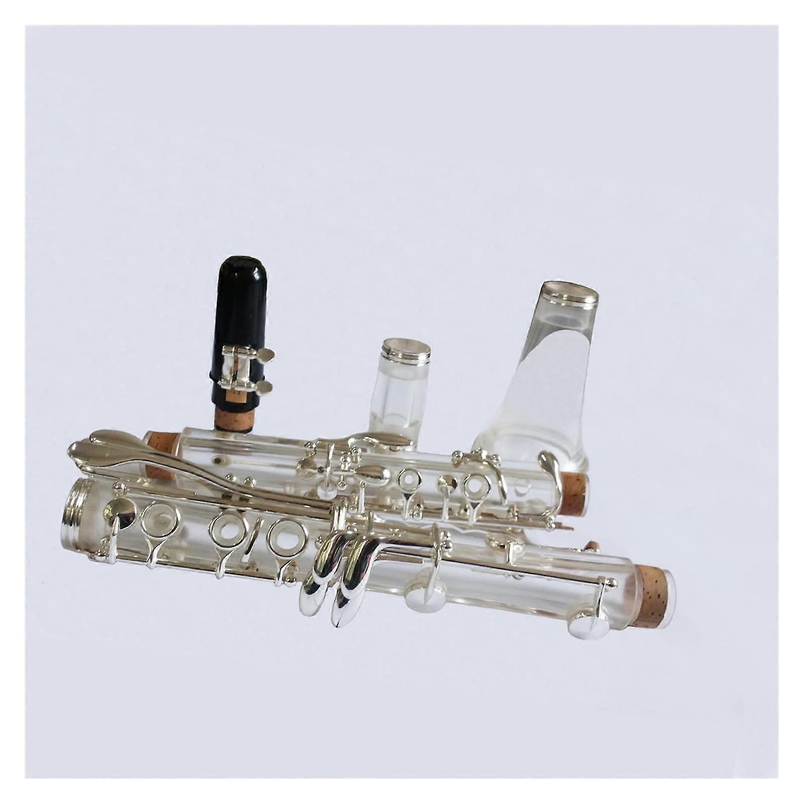 Transparent B Flat 17 Key Clarinet with Leather Case for Beginner Students