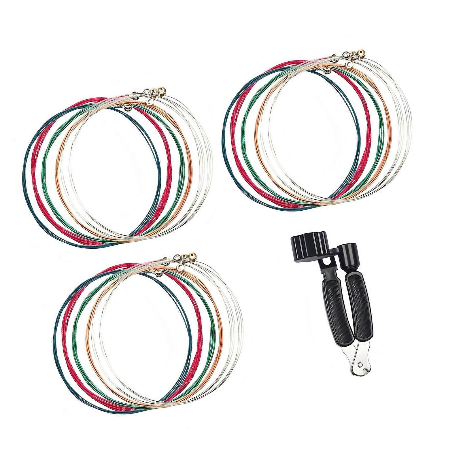 Durability Acoustic Guitar Strings Includes Multifunctional String Winder Convenient String Replacement Tool Multicolor