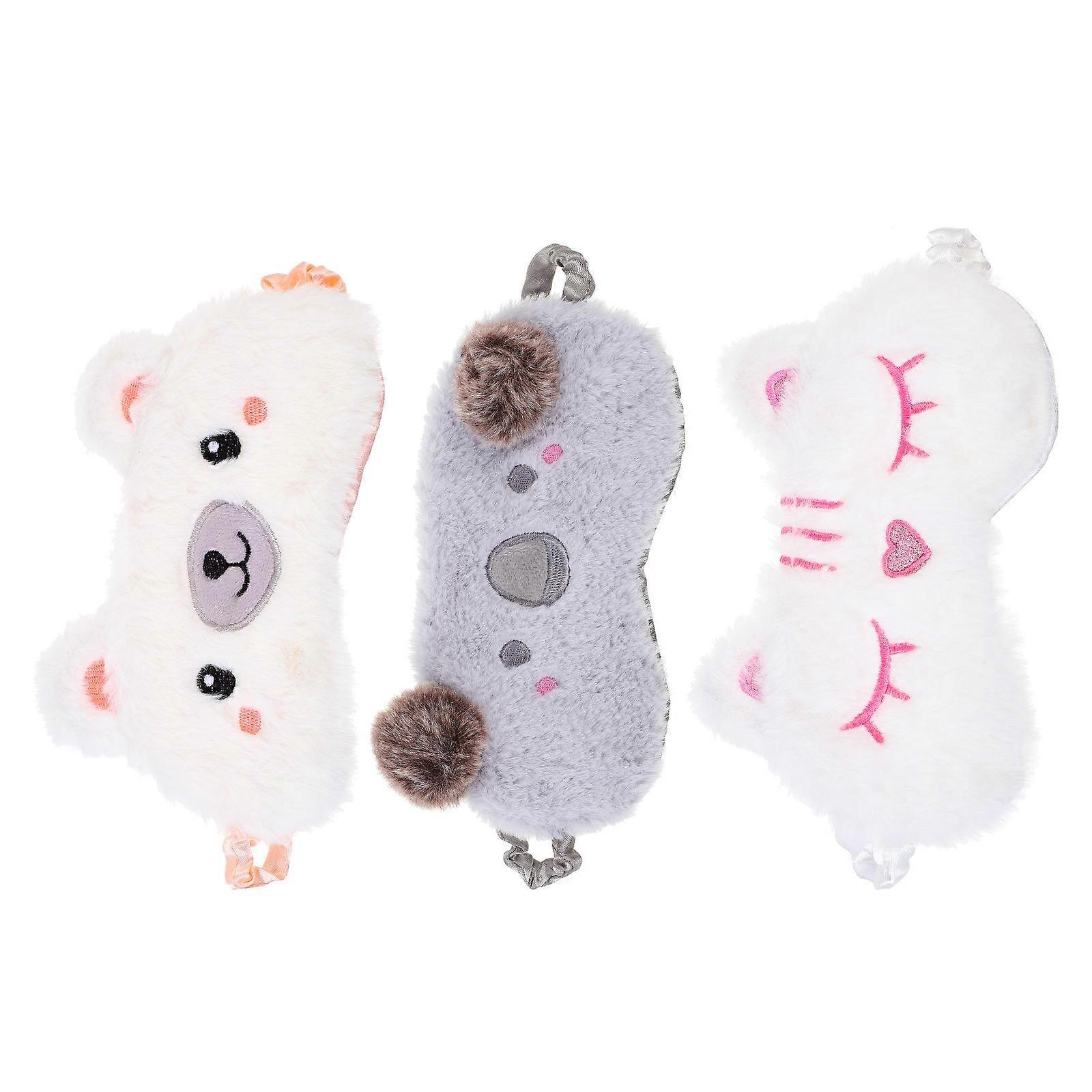 Assorted Masks for Sleep with Plush Material 3Pcs