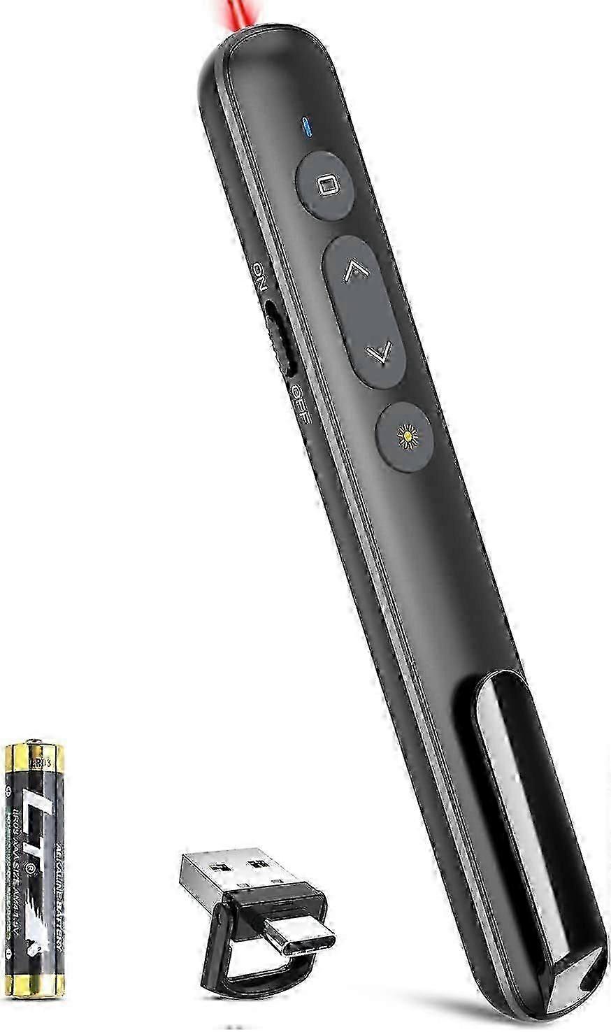 USB-C/USB-A Laser Presenter PowerPoint Wireless Presenter compatible with Projector Smart Board Slideshow PPT Clicker