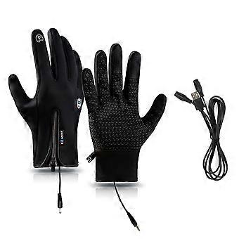 Guantes calefactables impermeables para hombre y mujer, recargables, con pantalla táctil, eléctricos, para esquí, senderismo, ciclismo y conducción. Jikaixiang