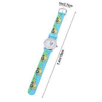 Creative Kids Watch Waterproof Engineering Vehicle Wristwatch for Children Blue