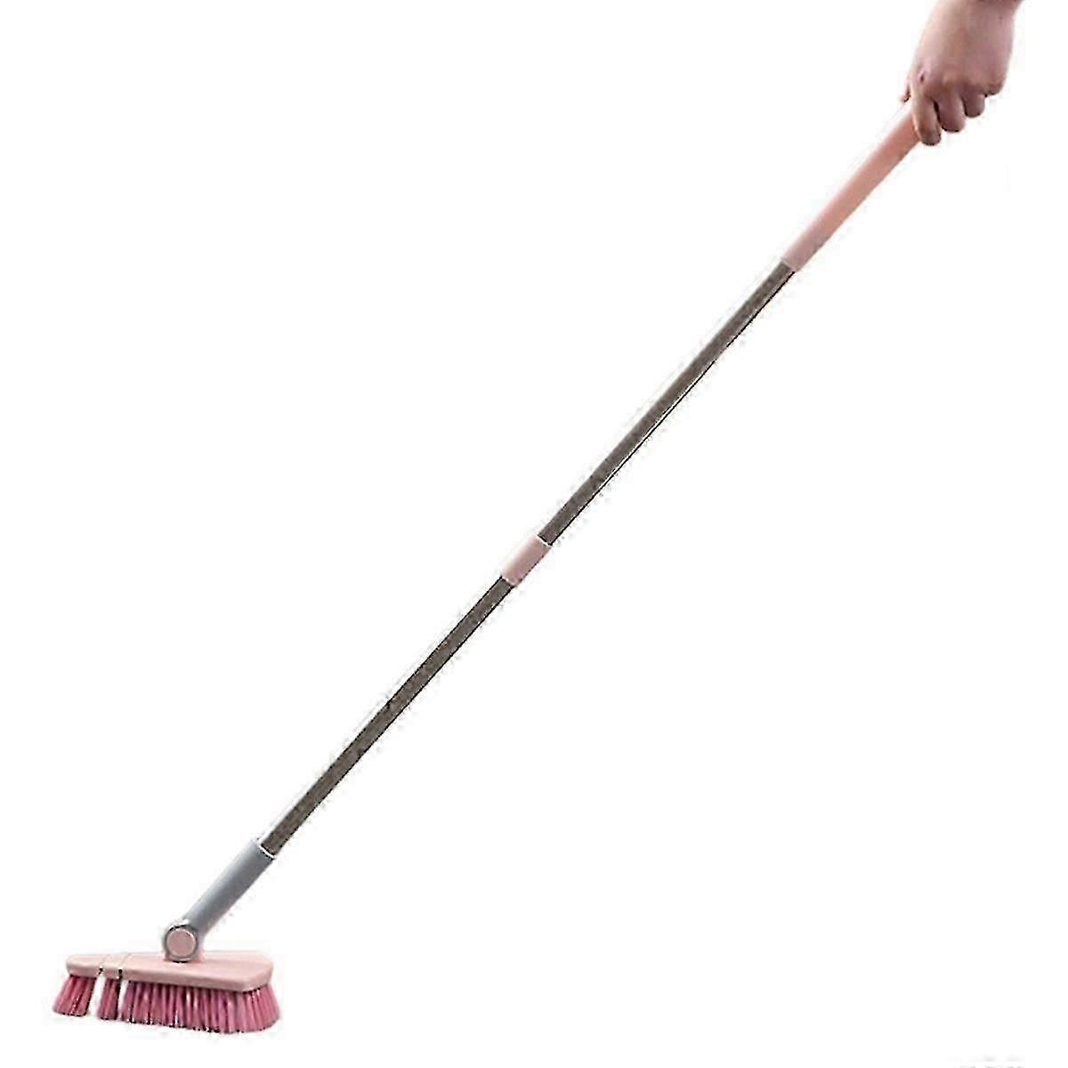 A Long Handled Hard Bristled Triangular Floor Brush, Bathroom Tile Cleaning Brush