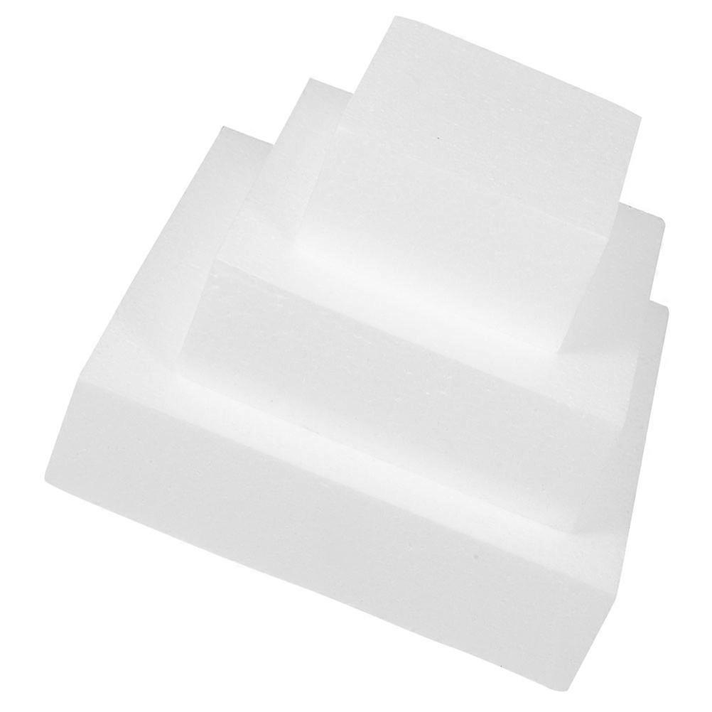 White Foam Cake Models for Cake Decorating Practice 3Pcs Set