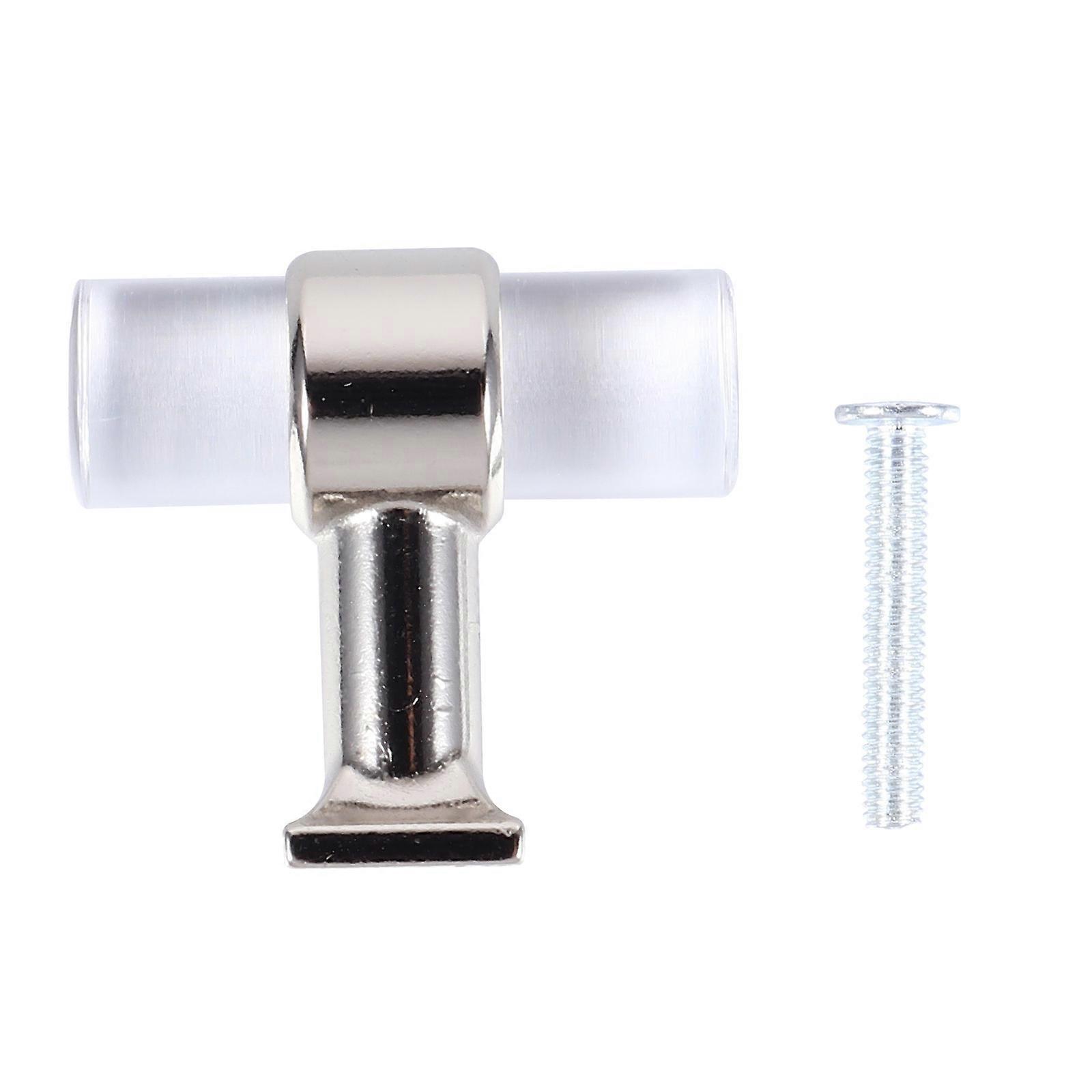 Silver Acrylic Transparent Door Knobs for Home Use 6Pcs Handles