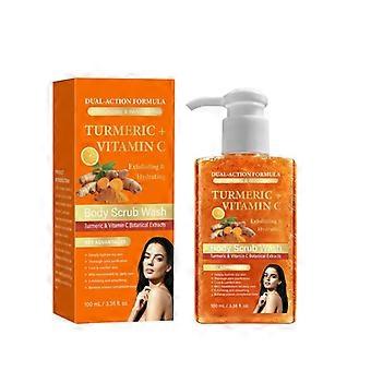 Turmeric Vitamin C Body Scrub Wash, Exfoliating & Hydrating Body Wash, Mattifying Scrub for Uneven Skin Texture, Body-Only Daily Use, 100ml