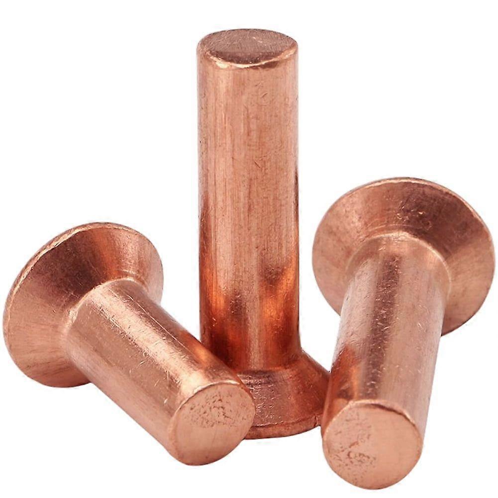 (200pcs) Purple Copper Countersunk Head Solid Rivets Fasteners, M2.5x6mm