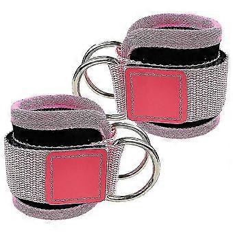 2pcs Neoprene Adjustable Ankle Straps for Cable Machines, Fitness Training, Leg Exercises - Pink