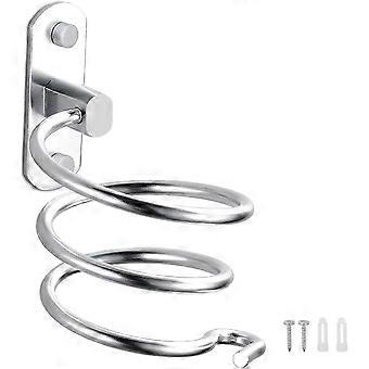 Supporto per asciugacapelli Portacavo per asciugacapelli in alluminio per montaggio a parete per accessori da bagno da cucina (argento)