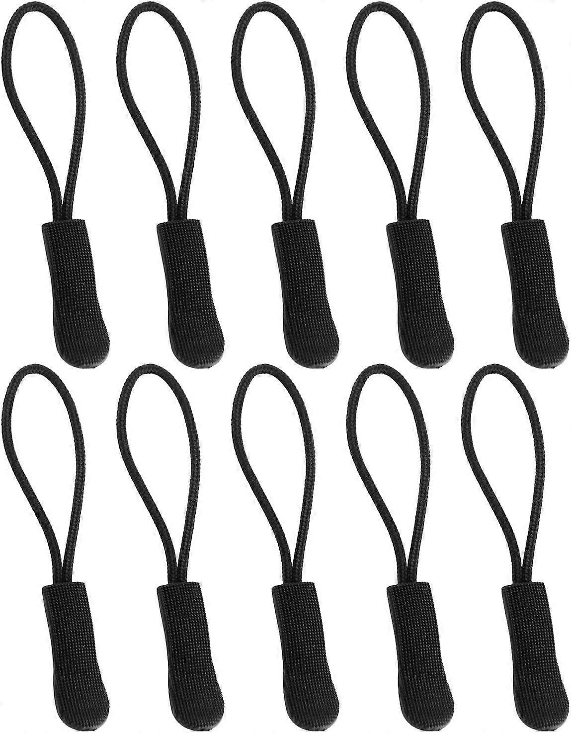 10Pcs Remplacement Zipper Pulls Orange Zipper Pull Cordon Extend, Noir