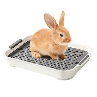 2Pcs Rabbit Litter Box for Toilet Training White Rectangular Model