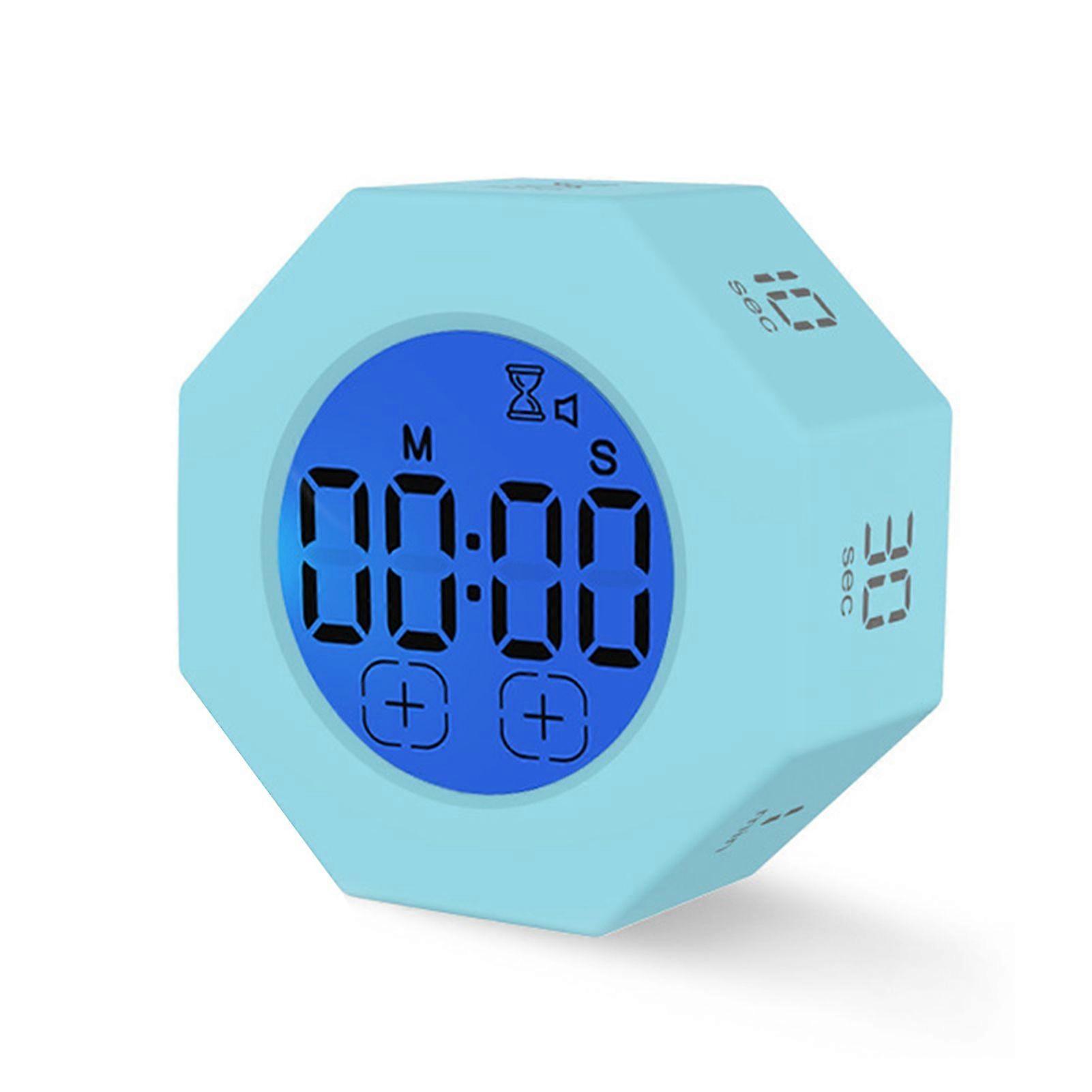 Mini Digital Timer Portable Octagon Touch Control LED Display Flipping Gravity Sensor Rechargeable Time Management Countdown Cooking Student Study Tim