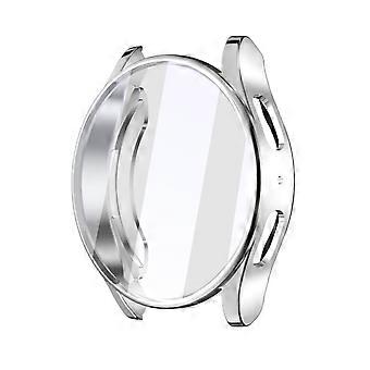 For Samsung Galaxy Watch 7 40mm Full Cover TPU Electroplated Smart Case Protective Cover Silver